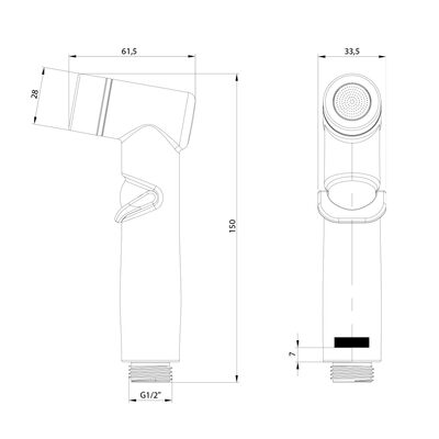 LM8140BL Лейка для биде, черный, блистер LEMARK