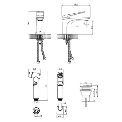 LM5916CW Allegro Смеситель для биде, хром/белый LEMARK
