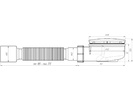 E355VAL Сифон АНИ для душевого поддона АНИ Пласт 1 1/2"*90, h 53мм, с гибкой трубой 375*40*50, вальцовка