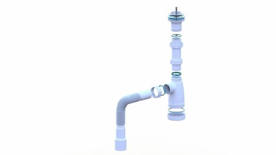 BG1080 Сифон 1 1/2*40 для моек с гофр.трубой 40*40х50 (800мм.) ИНКОПЛАСТ