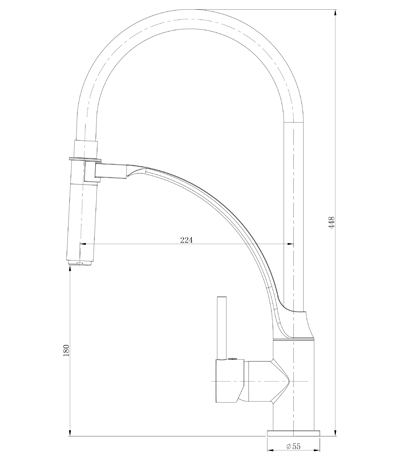 LM6007C Soul Смеситель для кухни с гибким изливом, хром LEMARK