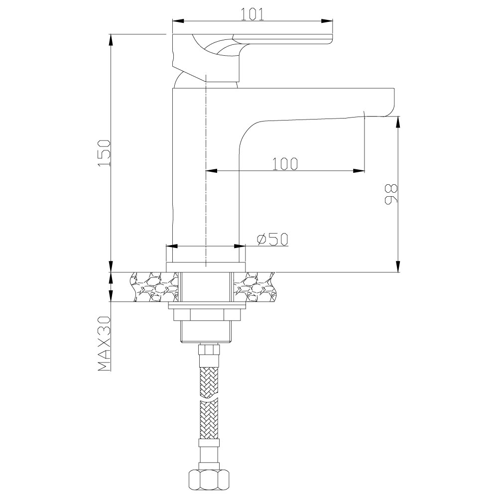 Смеситель Тюльпан шар d35, хром ROSSINKA RS33-11U