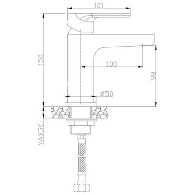 Смеситель Тюльпан шар d35, хром ROSSINKA RS33-11U