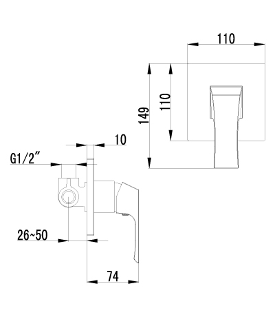 LM4523C Unit Смеситель для душа встраиваемый, эко-картридж 35мм, хром LEMARK