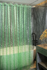 Штора д/ванн SANTREK HOME 180х180 PEVA MS1003 с кольцами 3D  зелёный