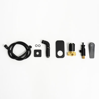 LM3719BL Bronx Смеситель с гигиеническим душем, встраиваемый, черный LEMARK