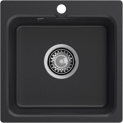 Мойки GRANFEST SMART SM430 (мрамор) 1-чаша 432х432мм ЧЕРНЫЙ (без сифона)