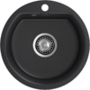 Мойки GRANFEST SMART SM435 (мрамор) 1-чаша d=435мм ЧЕРНЫЙ (без сифона)