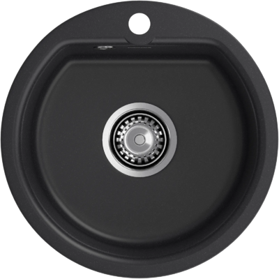 Мойки GRANFEST SMART SM435 (мрамор) 1-чаша d=435мм ЧЕРНЫЙ (без сифона)
