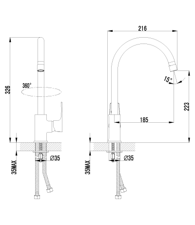 LM1605C plus Factor Смеситель для кухни с высоким поворотным изливом, хром LEMARK