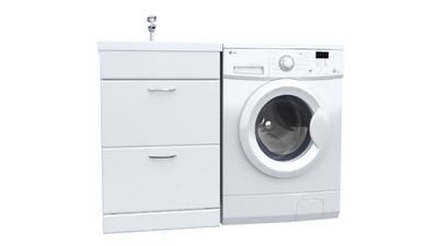 Подстолье SANTREK HOME "СИТИ NEW-110" (БЕЛЫЙ) левый 2 ящ. под стир. машину под умывальник "Cosmos-110" 1100х870х478