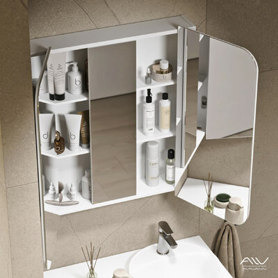 Шкаф зеркальный COSMETIC-80 белый Alavann