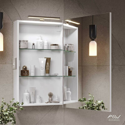 Шкаф зеркальный COSMETIC-55 белый Alavann 
