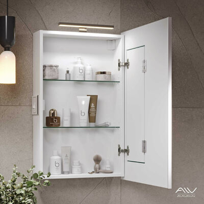 Шкаф зеркальный COSMETIC-55 белый Alavann 