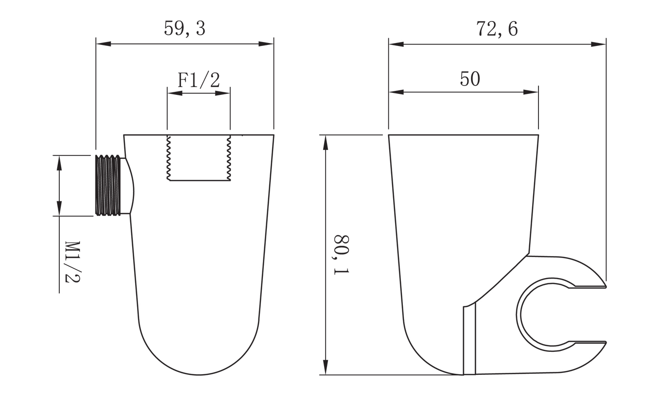 LM8084C Подключение для душевого шланга с поворотным креплением для лейки, хром LEMARK