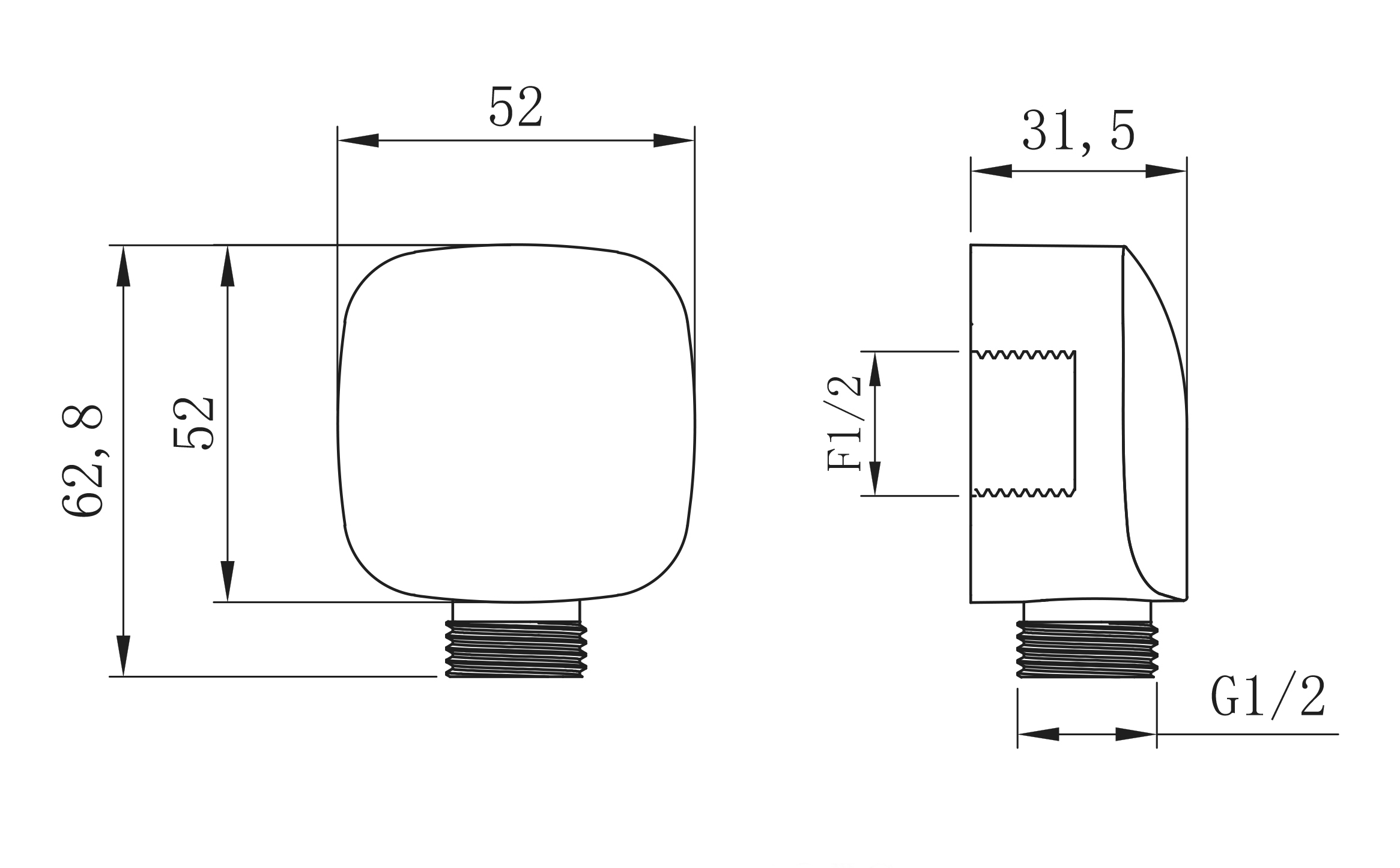 LM8085C Подключение для душевого шланга, хром, пакет LEMARK