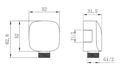 LM8085C Подключение для душевого шланга, хром, пакет LEMARK