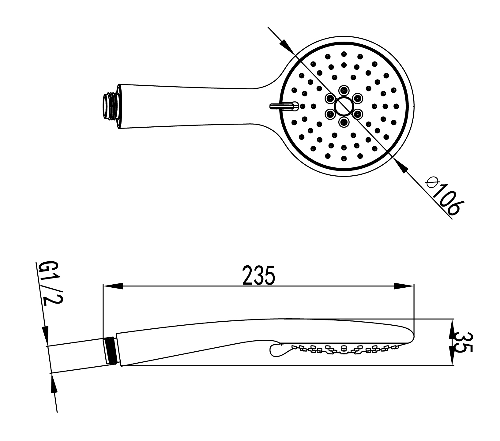 LM8095C Лейка душевая 3-функциональная, хром LEMARK