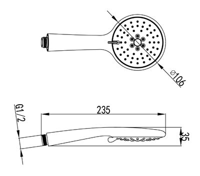 LM8095C Лейка душевая 3-функциональная, хром LEMARK