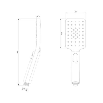 LM8123BL Лейка душевая 3-функциональная 80х260 мм, черный LEMARK