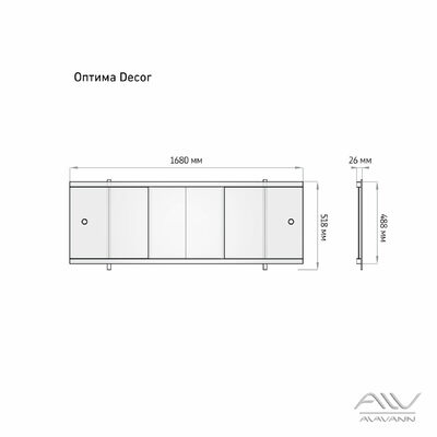 Экран под ванну "Оптима DECOR" 1,7 м пластик (017 Мерлин) Alavann   D