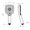 LM1014C Лейка душевая квадратная 3-функциональная 110х253 мм, хром, блистер	LEMARK							