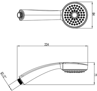 LM8010C Лейка душевая  "STATUS", 1- функциональная, хром	LEMARK							