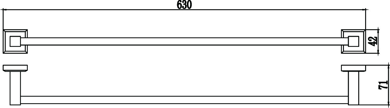 S-609524 Держатель для полотенец прямой 60 см Хром SAVOL