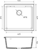 Мойка GRANFEST URBAN UR-4550 подстольный монтаж 450*500мм 1 чаша (серый)