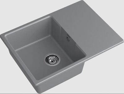 Мойка GRANFEST URBAN UR-668L 680*490мм 1 чаша+крыло (темно-серый)