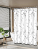 Штора д/ванн SANTREK HOME 180х200 Polyester  с утяжелителем НS2020 с кольцами Белый мрамор