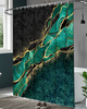 Штора д/ванн SANTREK HOME 180х180 Polyester с утяжелителем НС1126 с кольцами мрамор изумруд