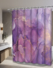 Штора д/ванн SANTREK HOME 180х180 Polyester с утяжелителем НС1122 с кольцами МРАМОР ФИОЛЕТОВЫЙ -2 (Сиреневый)