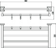 S-509544 Полка для полотенец 50 см 5 крючков Хром SAVOL