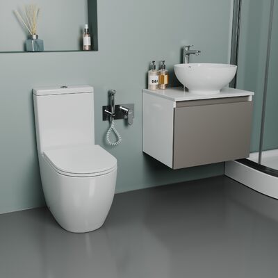  Унитаз-компакт безободковый ТОРНАДО D&K Matrix DT1397516, 630*365*840мм, сиденье микролифт, белый (2 части)   НОВИНКА !!!