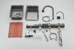 S-SC001Q Мойка для кухни р-р: 750х460х220мм прямоугольная, графит (2 места)