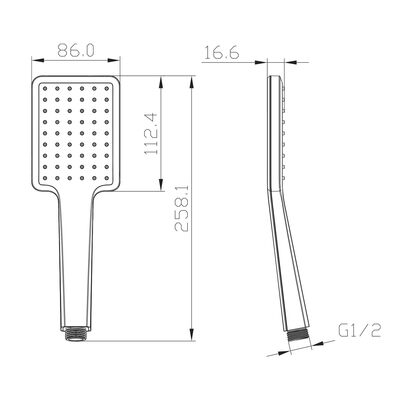 LM8124C Лейка душевая 1-функциональная 86х258мм, хром, блистер LEMARK