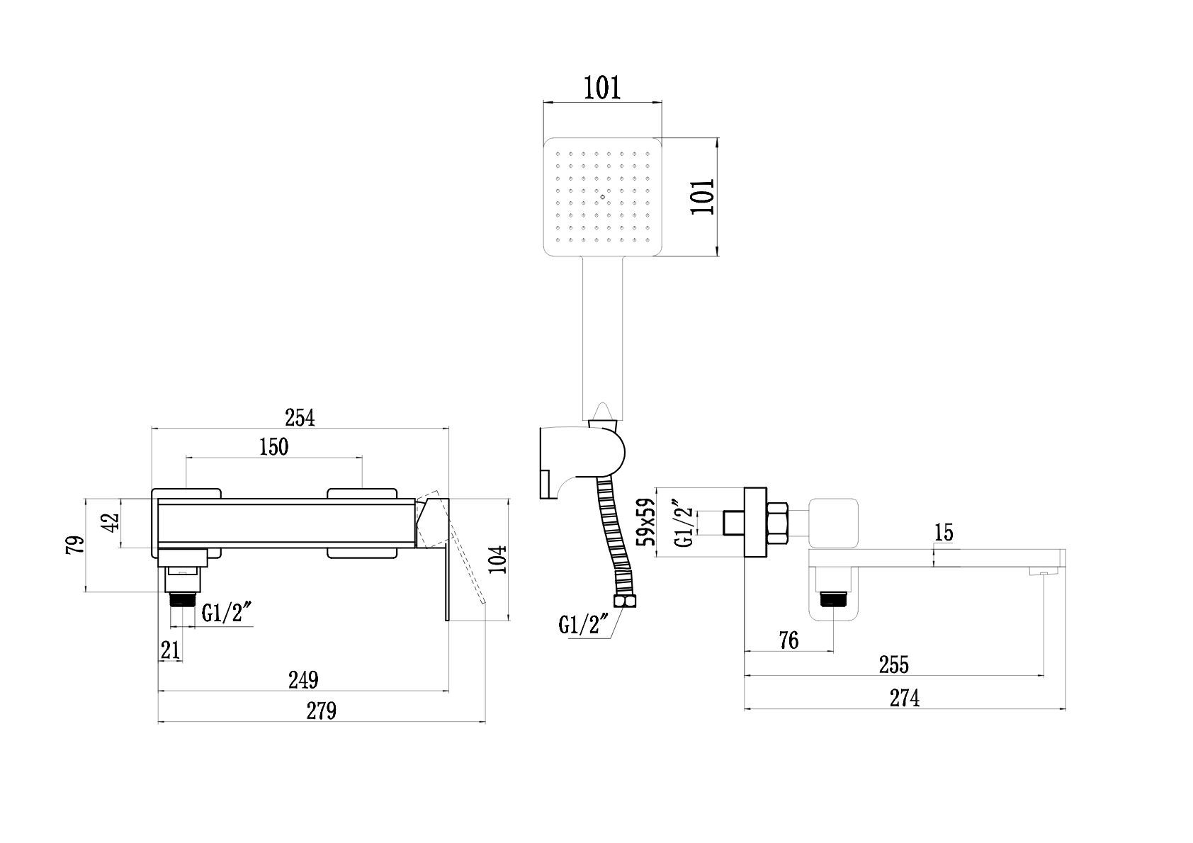 FS8724-22C (Смеситель для ванны Fmark )