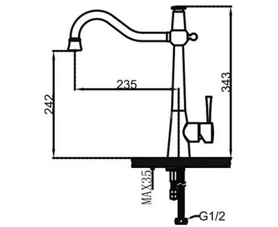 G4398-12 Cмеситель Кухня GAPPO d-35 c подключением фильтра питьевой воды (хром)