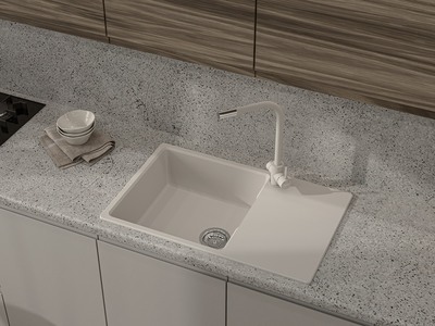Мойка GRANFEST GF-UR-678L белый 1-чаша+крыло 
