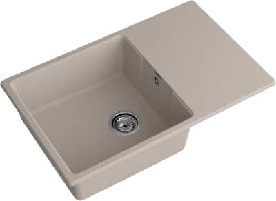 Мойка GRANFEST GF-UR-678L песочный 1-чаша+крыло 