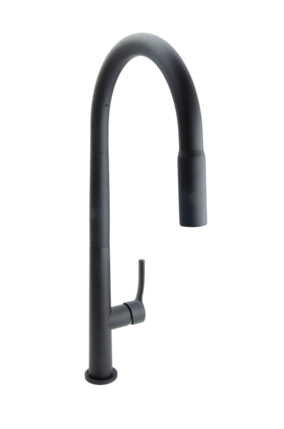 Смеситель Кухня SANTREK AQUA-1039 "PRESTIGE" (SAP-1039) шар. d-25 с выдвижным изливом (черный)