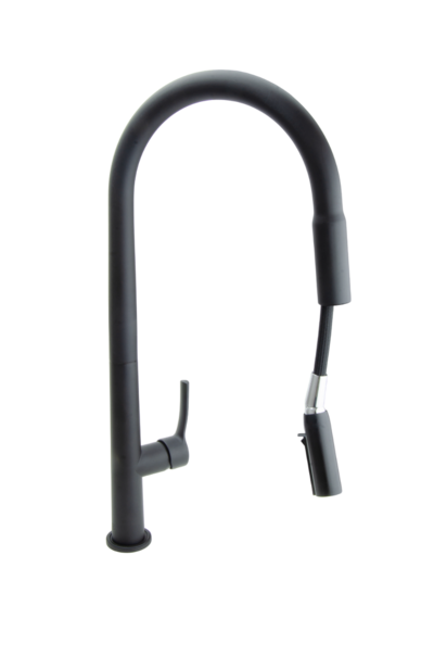 Смеситель Кухня SANTREK AQUA-1039 "PRESTIGE" (SAP-1039) шар. d-25 с выдвижным изливом (черный)