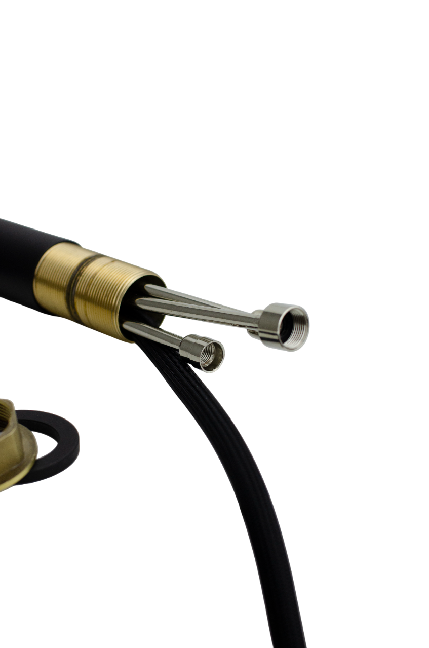 Смеситель Кухня SANTREK AQUA-1039 "PRESTIGE" (SAP-1039) шар. d-25 с выдвижным изливом (черный)