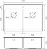 Rivelato Rinox 7450 2В PVD black Мойка нерж.сталь  2 чаши 740*500*200 мм арт.7450 2В PVD black