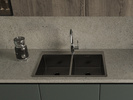 Rivelato Rinox 7450 2В PVD black Мойка нерж.сталь  2 чаши 740*500*200 мм арт.7450 2В PVD black