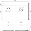 Rivelato Rinox 8050 B2 PVD black Мойка нерж.сталь 2 чаши 800*500*200 мм арт.8050 B2 PVD black