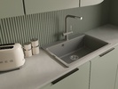 Rivelato Смеситель для кухни Lugano Г-обр. с краном питьевой воды D-35мм grigio metallizzato/cromo арт.1523513 grigio cromo