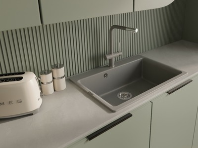 Rivelato Смеситель для кухни Lugano Г-обр. с краном питьевой воды D-35мм grigio metallizzato/cromo арт.1523513 grigio cromo