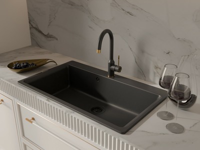 Rivelato Смеситель для кухни Garda U-обр. D-35мм antracite/oro арт.1923502 antracite oro